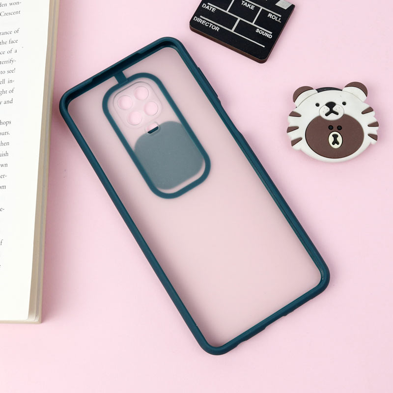 قاب PC مات محافظ لنز دار کشویی Xiaomi Redmi Note 9s / Note 9 Pro یشمی
