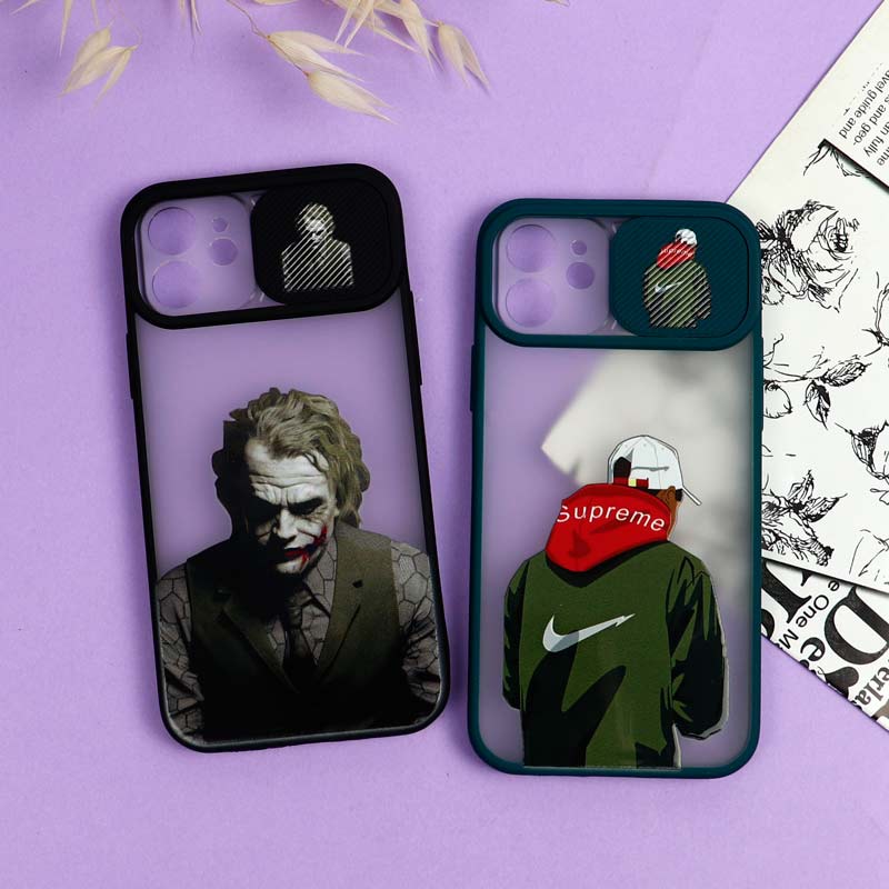 قاب محافظ لنز دار کشویی طرحدار پسرانه iPhone 12 سری B