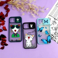 قاب محافظ لنز دار کشویی طرحدار دخترانه iPhone 12 سری B
