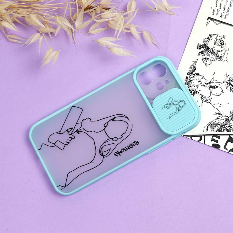 قاب محافظ لنز دار کشویی طرحدار دخترانه iPhone 12 سری B