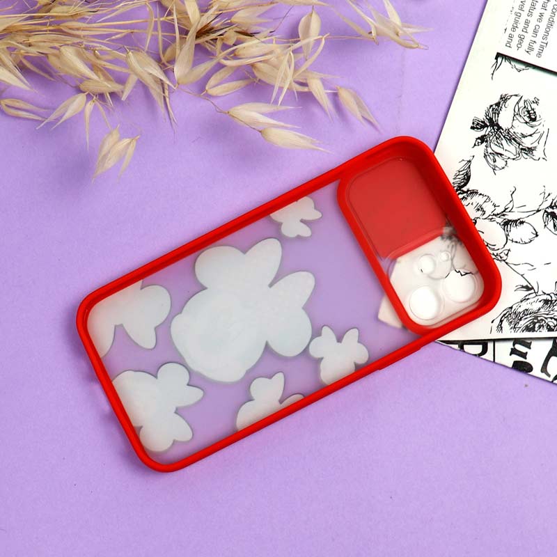 قاب محافظ لنز دار کشویی طرحدار دخترانه iPhone 12 سری B