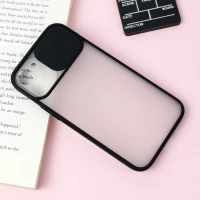 قاب PC مات محافظ لنز دار کشویی iPhone 12 Mini مشکی