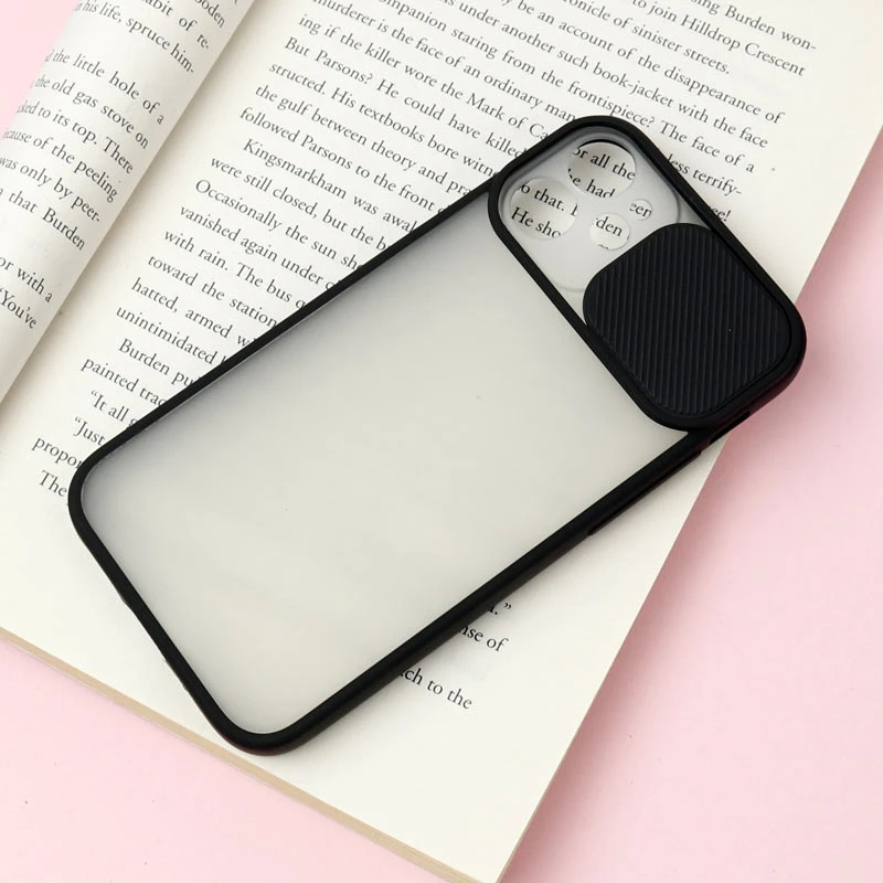 قاب PC مات محافظ لنز دار کشویی iPhone 12 Mini مشکی