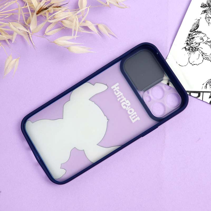 قاب محافظ لنز دار کشویی طرحدار دخترانه iPhone 12 Pro سری B