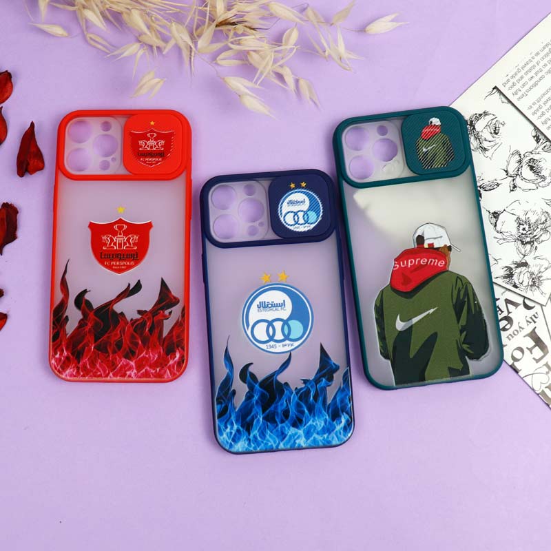 قاب محافظ لنز دار کشویی طرحدار پسرانه iPhone 12 Pro Max سری B
