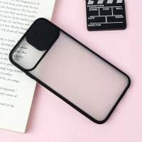 قاب PC مات محافظ لنز دار کشویی iPhone 7/8 مشکی