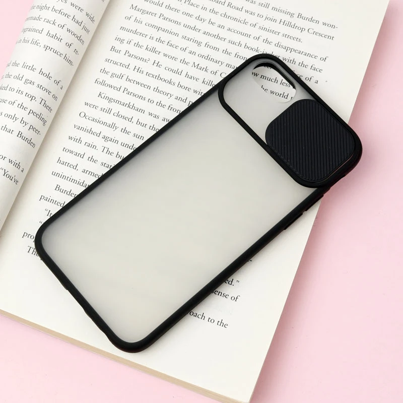 قاب PC مات محافظ لنز دار کشویی iPhone 7/8 مشکی