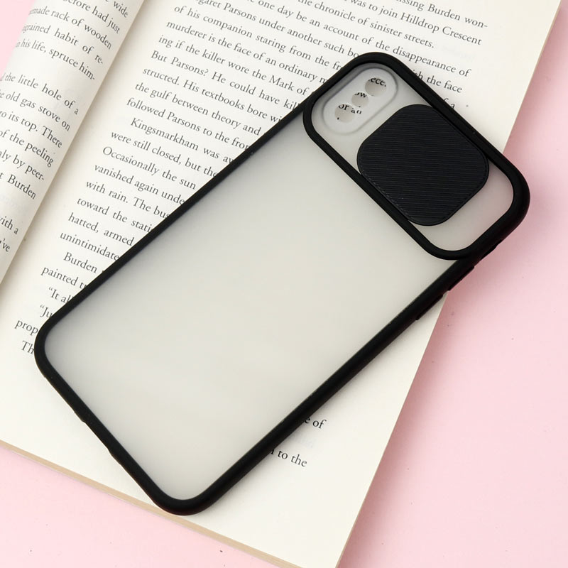 قاب PC مات محافظ لنز دار کشویی iPhone X/XS