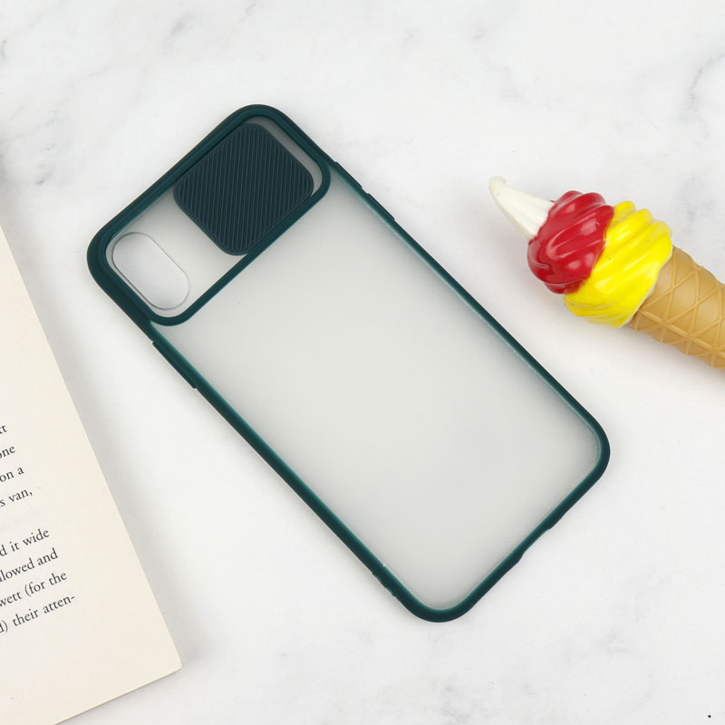 قاب PC مات محافظ لنز دار کشویی iPhone X/XS