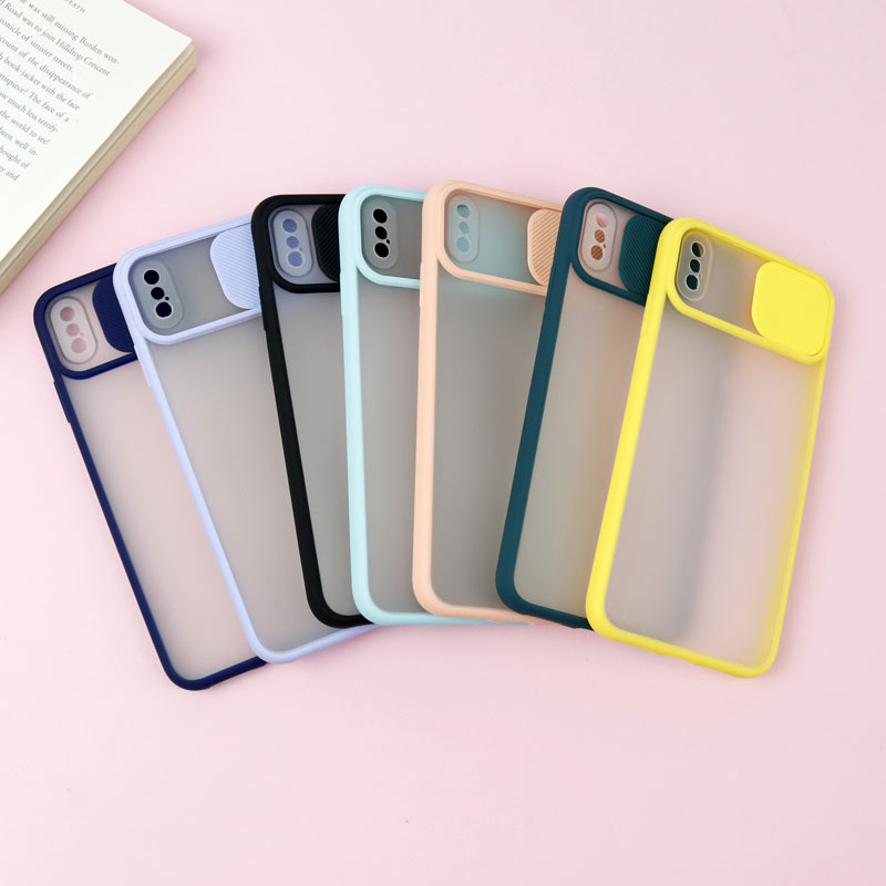 قاب PC مات محافظ لنز دار کشویی iPhone XS Max