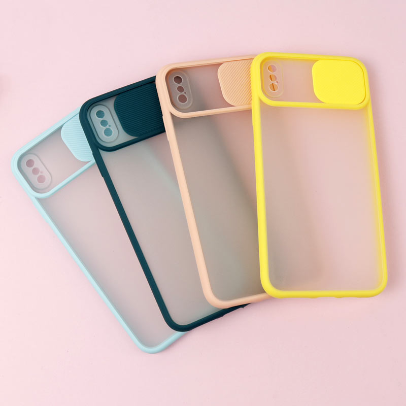قاب PC مات محافظ لنز دار کشویی iPhone XS Max
