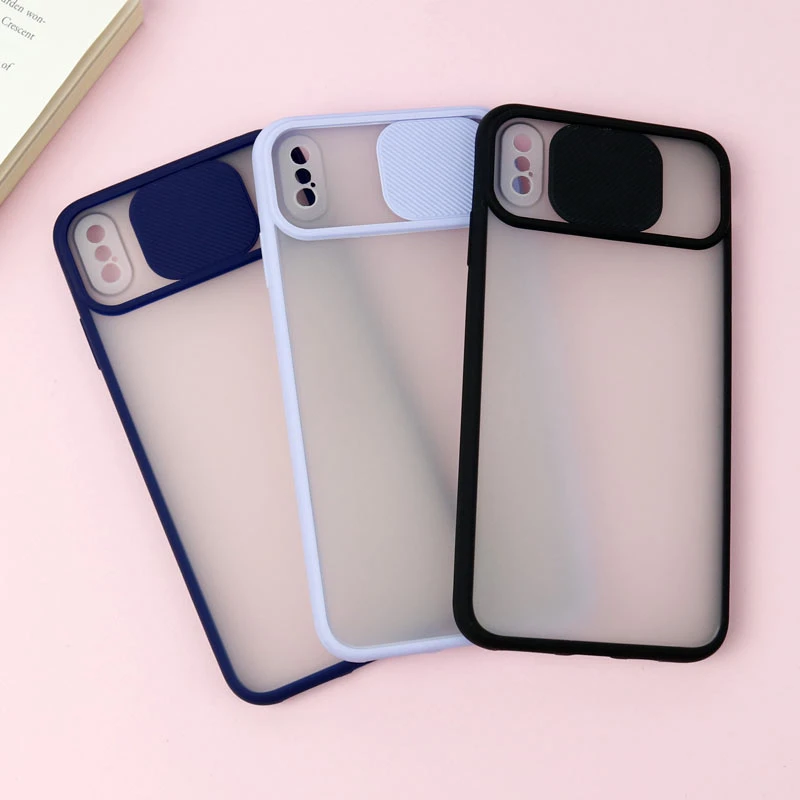 قاب PC مات محافظ لنز دار کشویی iPhone XS Max