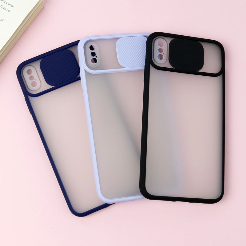 قاب PC مات محافظ لنز دار کشویی iPhone XS Max