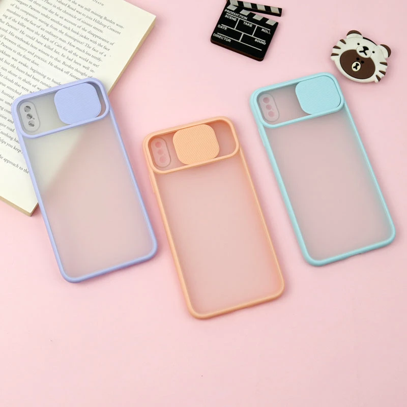 قاب PC مات محافظ لنز دار کشویی iPhone XS Max