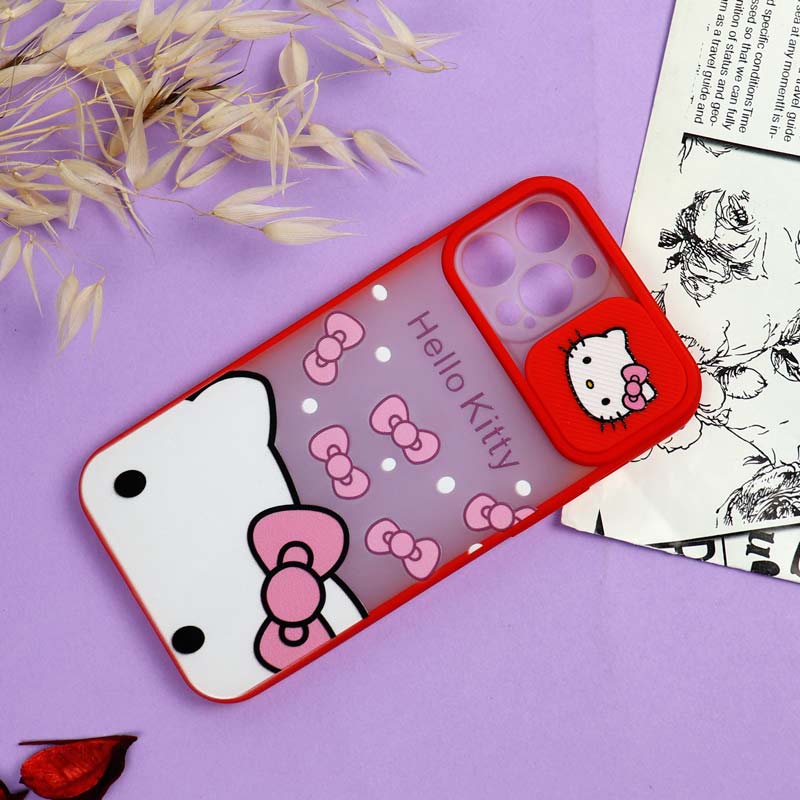 قاب محافظ لنز دار کشویی طرحدار دخترانه iPhone 12 Pro Max سری B