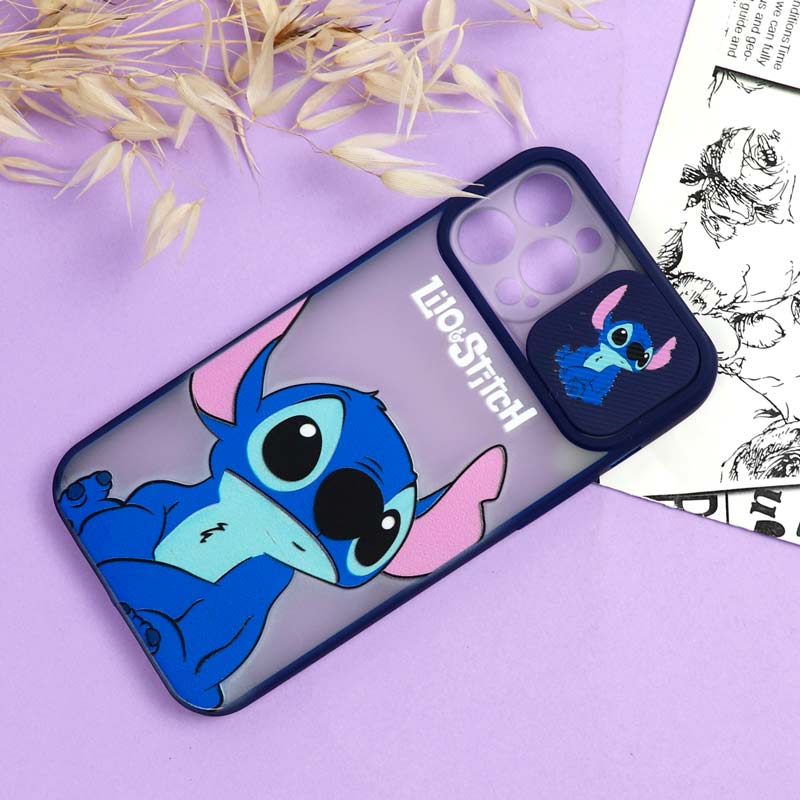 قاب محافظ لنز دار کشویی طرحدار دخترانه iPhone 12 Pro Max سری B