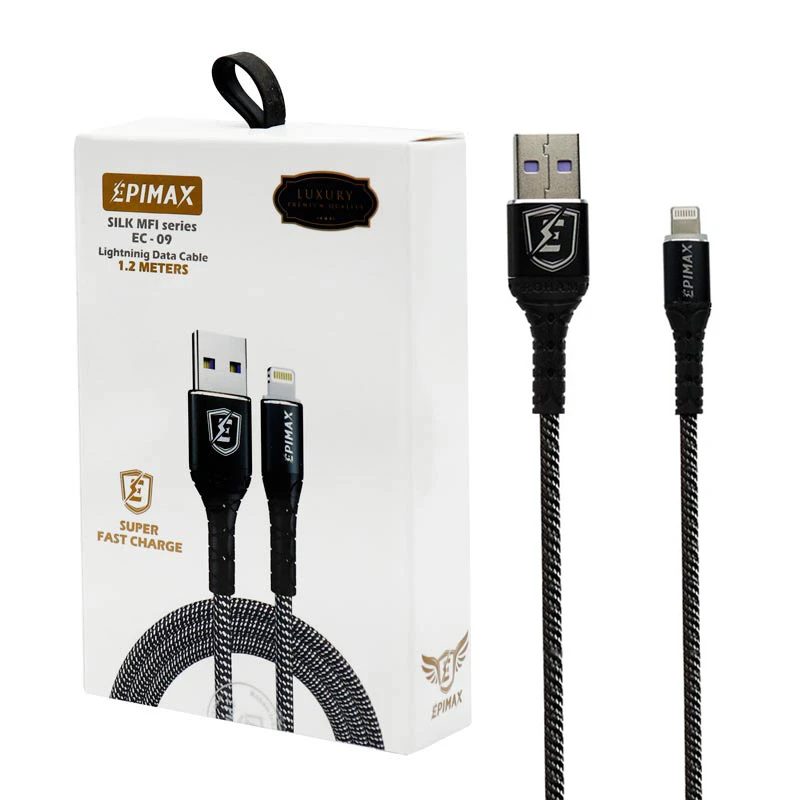کابل آیفونی فست شارژ Epimax EC-09 5A 1.2m