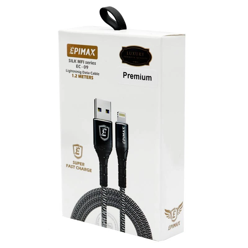 کابل آیفونی فست شارژ Epimax EC-09 Premium 5A 1.2m
