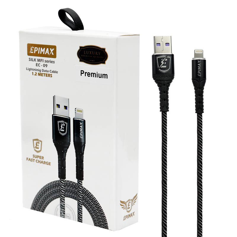 کابل آیفونی فست شارژ Epimax EC-09 Premium 5A 1.2m