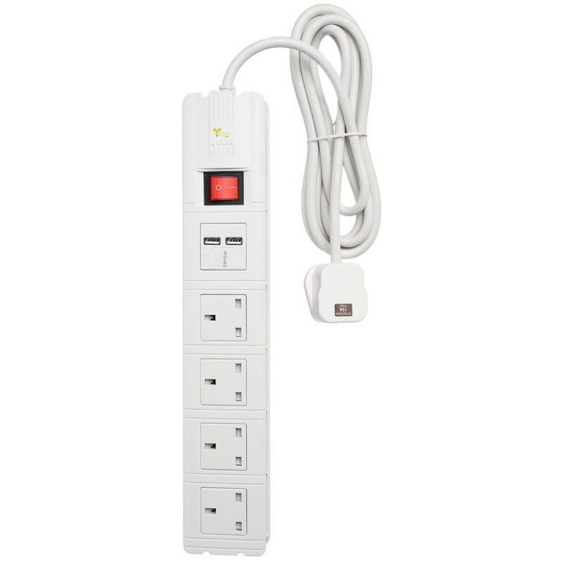 چند راهی 3 خانه برق Fox ZA214 با کابل 3 متری + شارژر USB