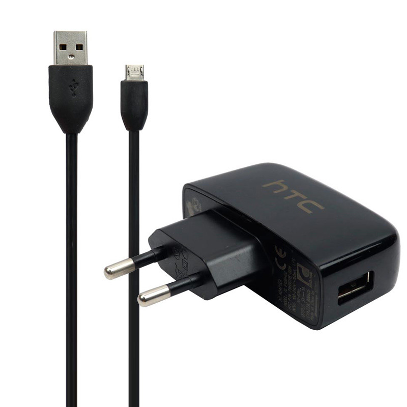 شارژر دیواری HTC 1A + کابل میکرو یو اس بی