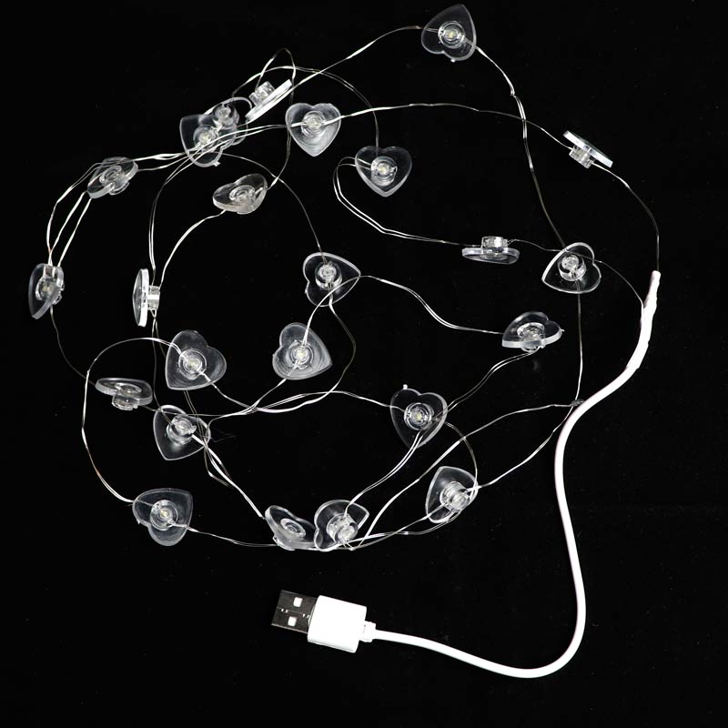ریسه مفتولی طرح قلب فانتزی USB مهتابی ۲٫۵ متری
