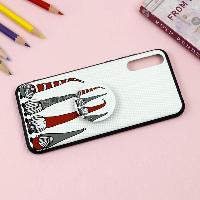 قاب فانتزی برجسته + پاپ سوکت طرح کوتوله هواوی Y8p سری D