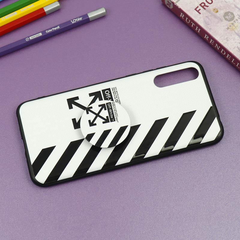 قاب فانتزی برجسته + پاپ سوکت طرح Off White هواوی Y8p سری D