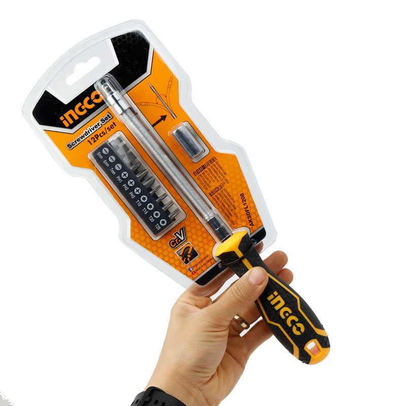 ست پیچ گوشتی فنری 12 عددی اینکو Ingco AKSDFL1208