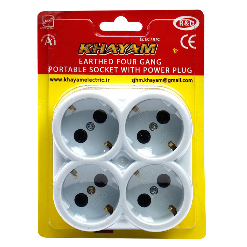 چند راهی 4 خانه برق ارت دار خیام الکتریک Khayam Electric DES-901
