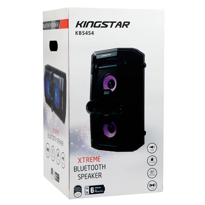 اسپیکر چمدانی بلوتوثی رم و فلش خور KingStar KBS454 + ریموت کنترل