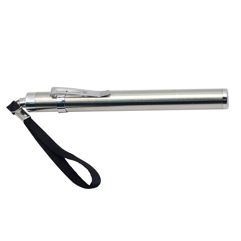چراغ قوه استیل باتری خور 140mm