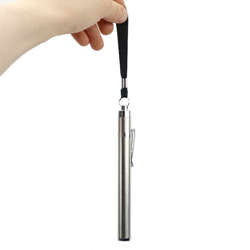 چراغ قوه استیل باتری خور 140mm