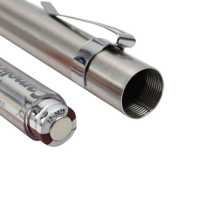 چراغ قوه استیل باتری خور 140mm