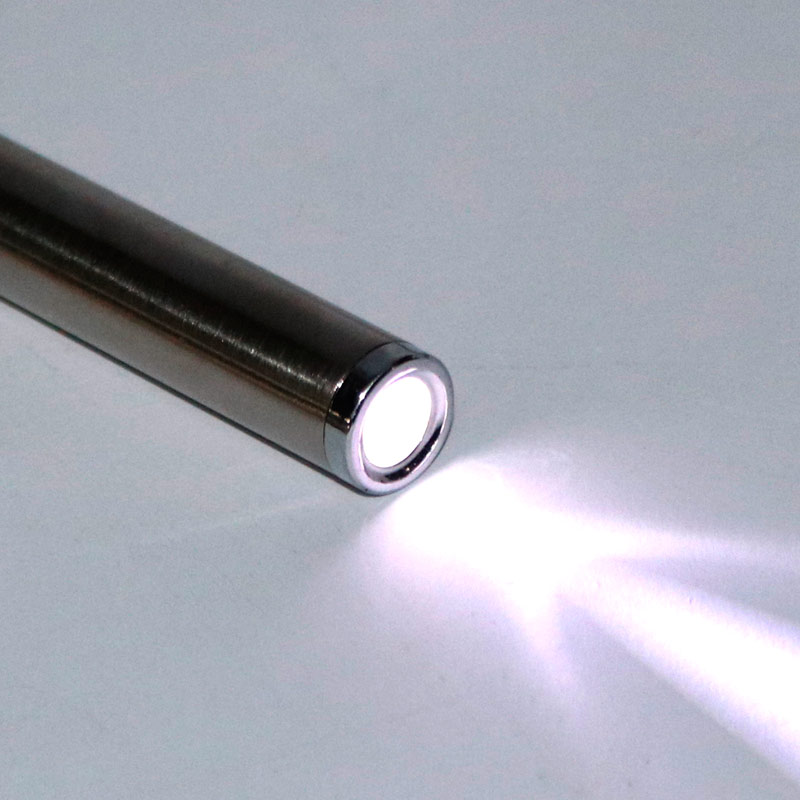 چراغ قوه استیل باتری خور 140mm