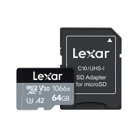 رم میکرو 64 گیگ لکسار Lexar Silver Series 1066X A2 V30 U3 C10 160MB/s + خشاب