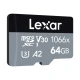 رم میکرو 64 گیگ لکسار Lexar Silver Series 1066X A2 V30 U3 C10 160MB/s + خشاب