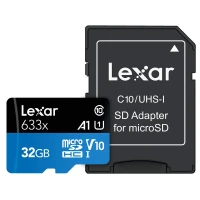 رم میکرو 32 گیگ لکسار Lexar Blue Series 633X A1 V10 U1 C10 100MB/s + خشاب