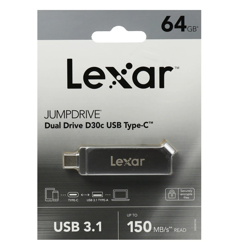 فلش 64 گیگ لکسار Lexar JumpDrive D30c OTG Type-C USB3.1