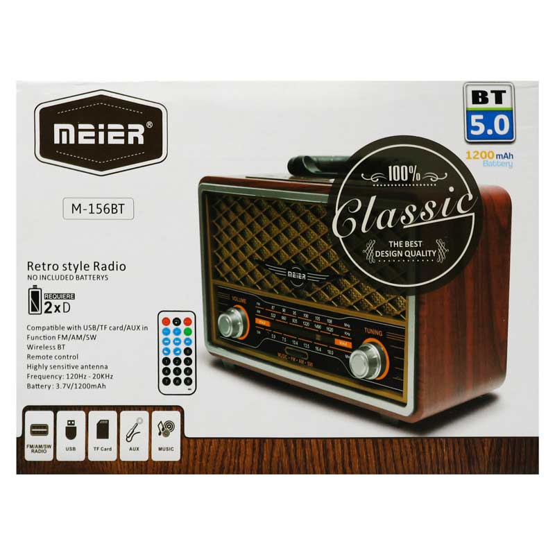 رادیو اسپیکر بلوتوثی رم و فلش خور Meier M-156BT + ریموت کنترل