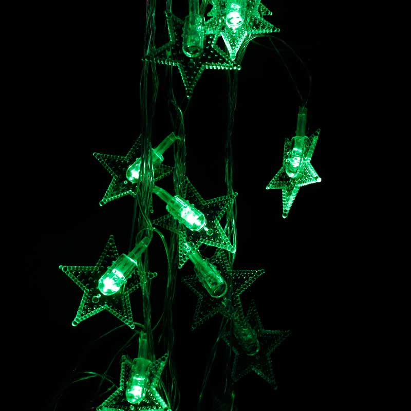 ریسه ۳۸ لامپ طرح ستاره دون دار شیشه ای رنگی ۵ متری