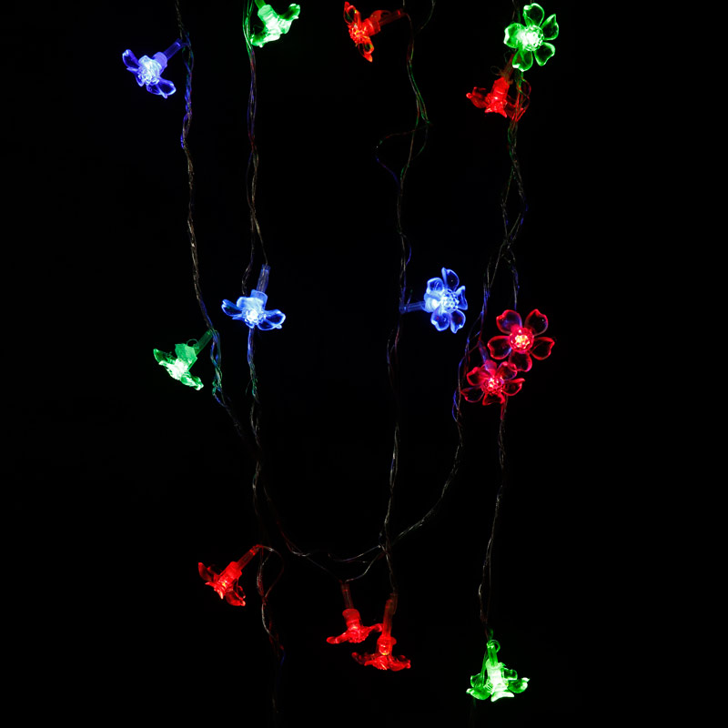 ریسه ۲۸ لامپ طرح گل گلایل کوچک رنگی ۳ متری