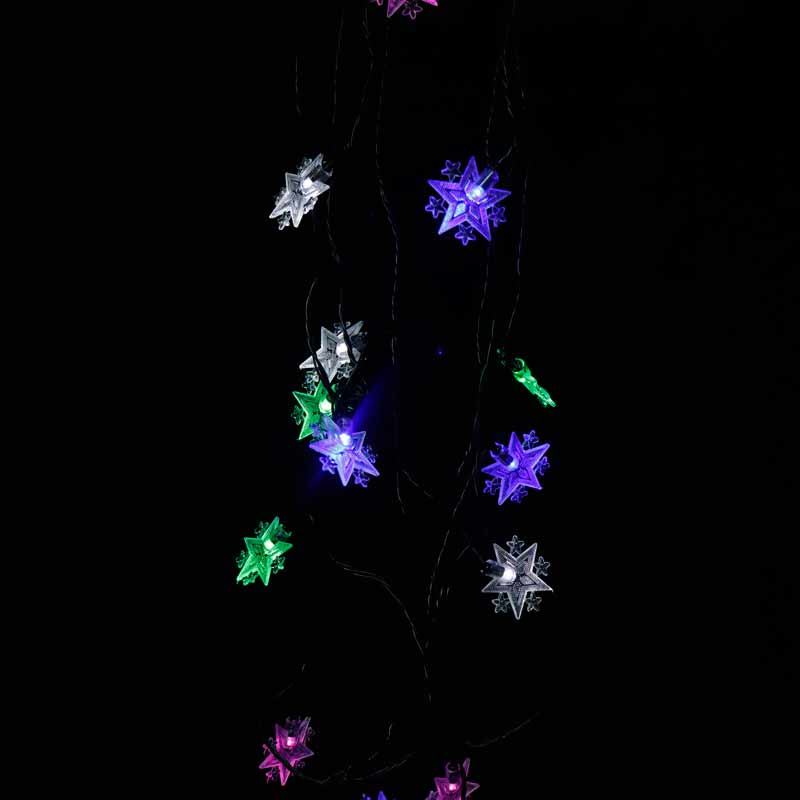 ریسه طرح ستاره برفکی رنگی ۷ متری
