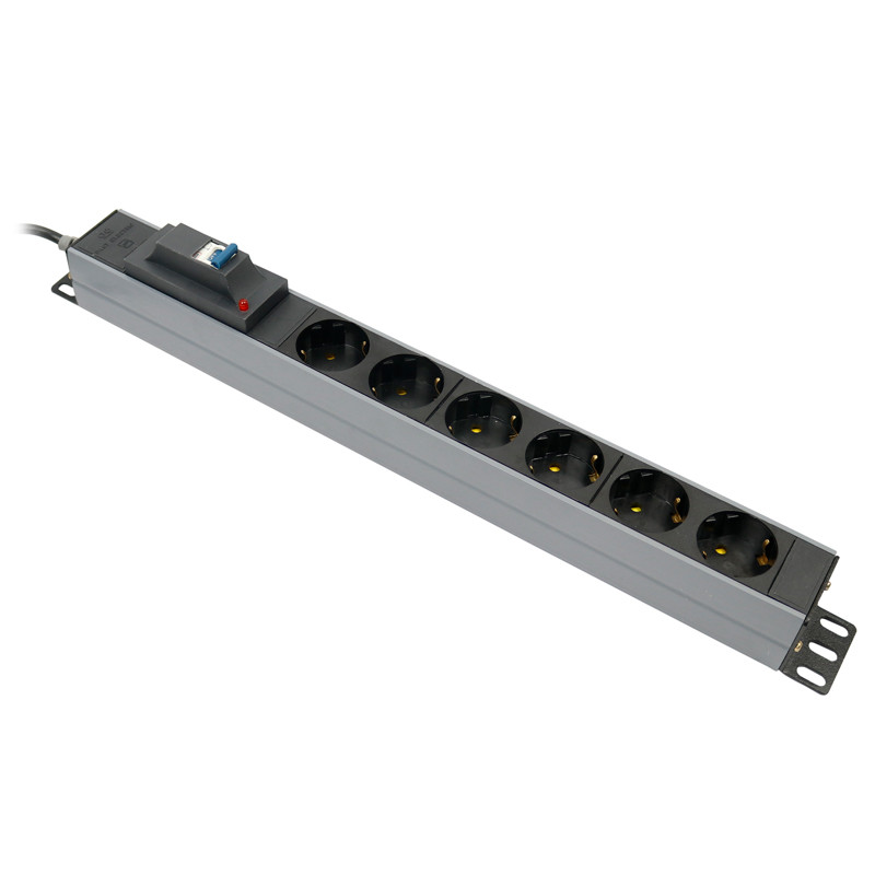 چند راهی 6 خانه ارت دار پارت الکتریک Azin PE2265 Rack Mount با کابل 1/8 متری