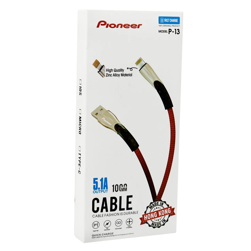 کابل فست شارژ Pioneer P-13 5.1A Type-C 1m