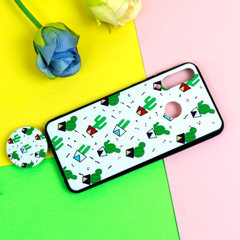 قاب فانتزی برجسته + پاپ سوکت طرح کاکتوس هواوی Y6p سری D