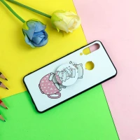 قاب فانتزی برجسته + پاپ سوکت طرح گربه هواوی Y6p سری D
