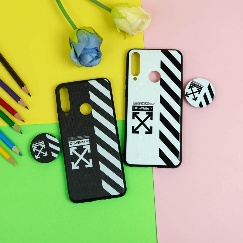 قاب فانتزی برجسته + پاپ سوکت طرح OFF White هواوی Y6p سری D
