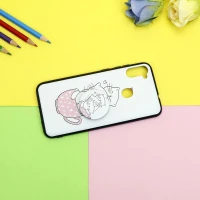 قاب فانتزی برجسته + پاپ سوکت طرح گربه سامسونگ A11 سری D