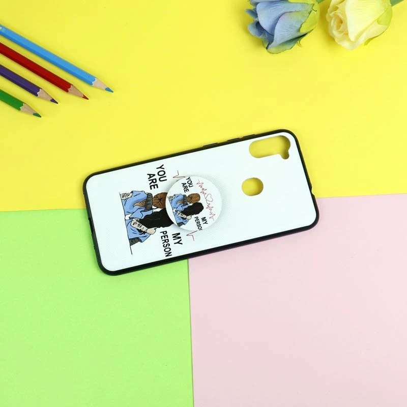 قاب فانتزی برجسته + پاپ سوکت طرح Friends سامسونگ A11 سری D